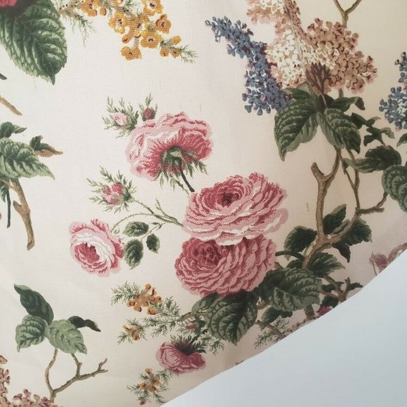 Swag Set & 42" Valance Wide Pocket 86W x 36L Cotton Twill Roses Floral Pattern - Picture 4 of 7